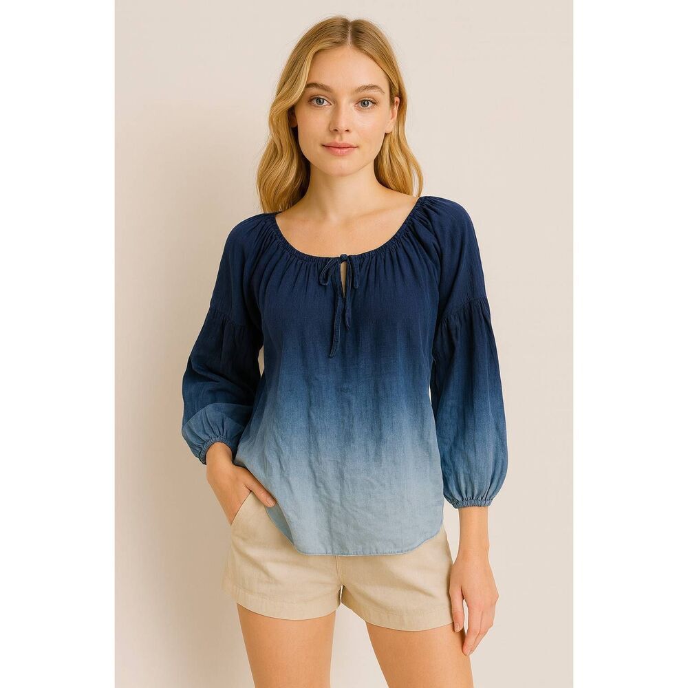Dylan by True Grit Ombre die Boho Oversize blouse size XS